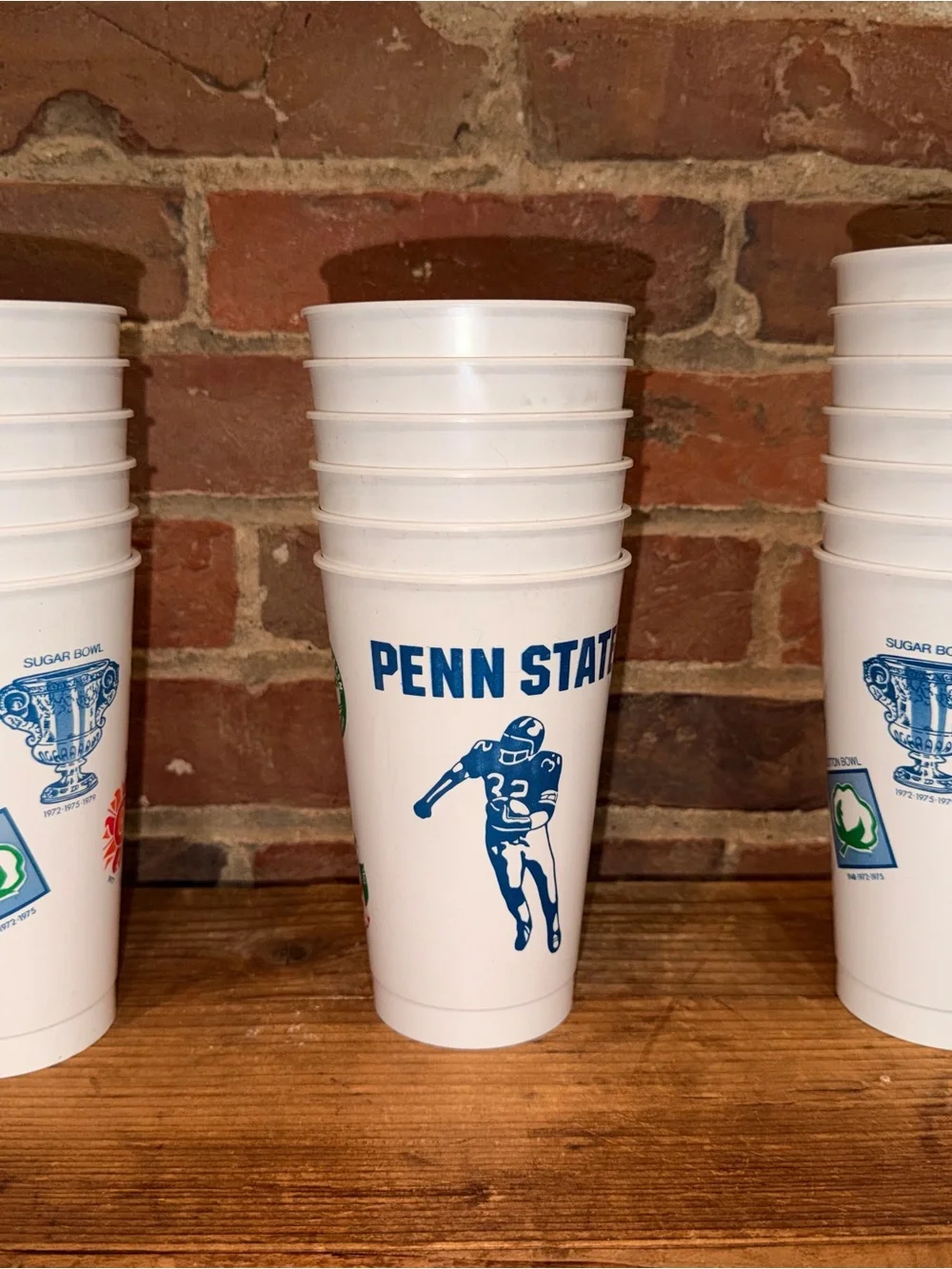 Penn State White Plastic Stadium Cup - Blue Print Great Pong Cups Plastic